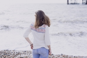 Woman looking at water