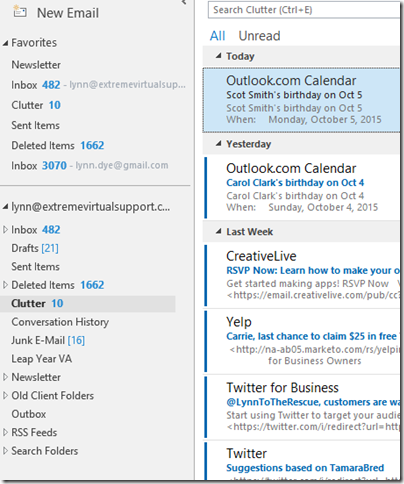 clutter folder example