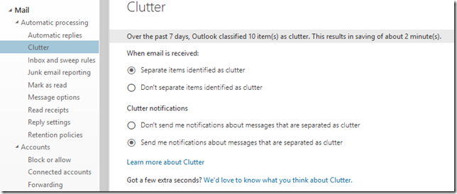 change clutter settings