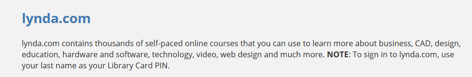 lynda.com hyperlink to get your free account