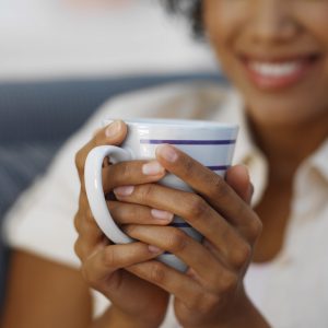 woman with coffee cup